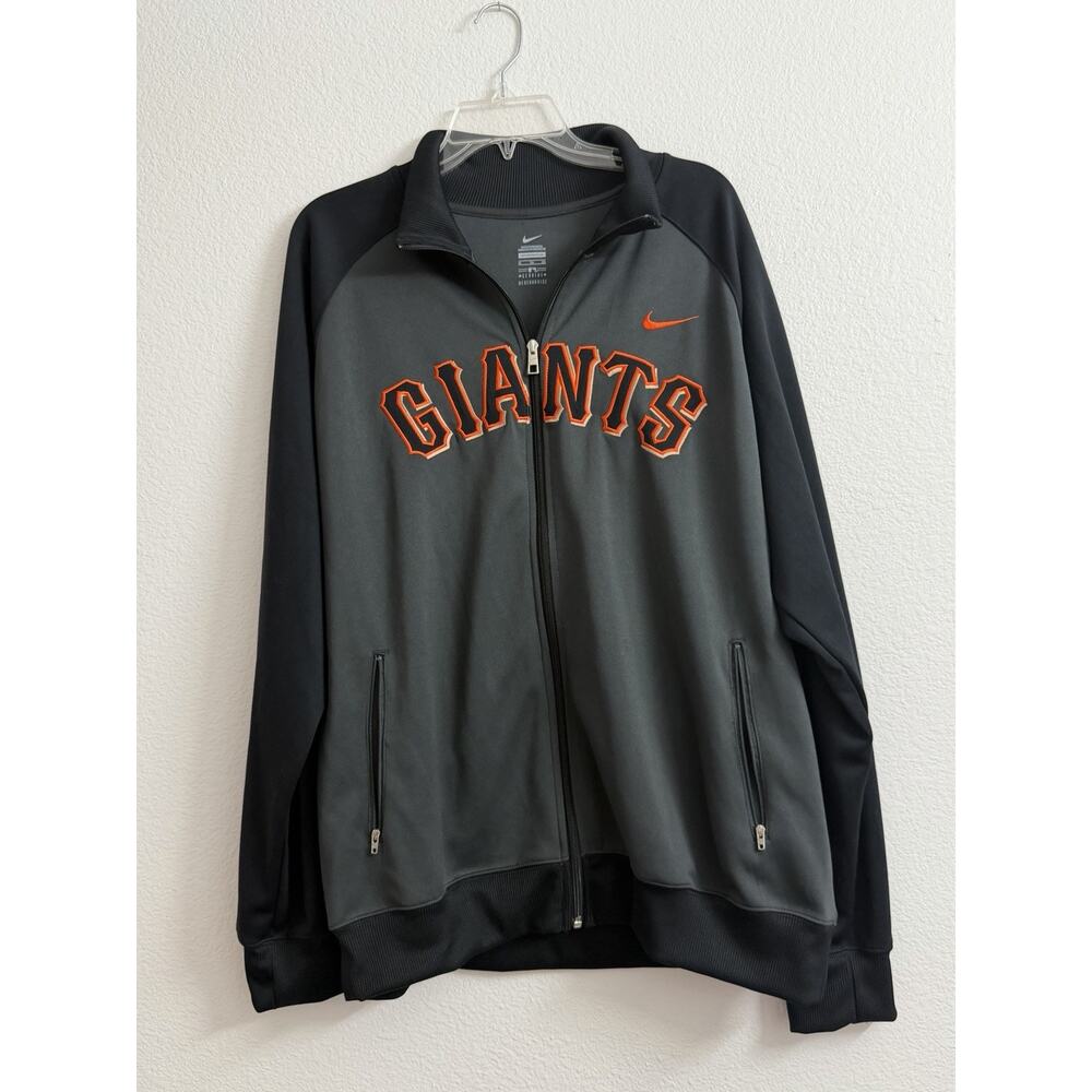 Nike San Francisco Giants Full-Zip Track Jacket Mens XL Gray Casual MLB Team